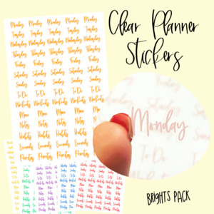 Basic Planner Stickers Pack | Journal Junkies Script Brights