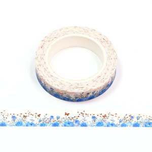 Picture Washi Tape: Foil Blue Rose | Thin Washi Tape