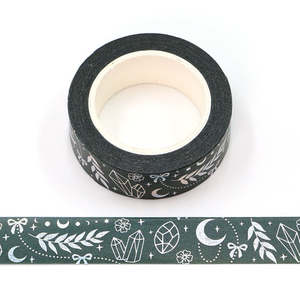 Picture Washi Tape: Foil Jewellery Pattern Green | Medium Washi Tape
