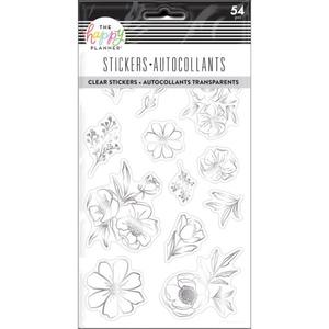 Decorative Stickers: Happy Planner Sticker Pack | Clear Flowers