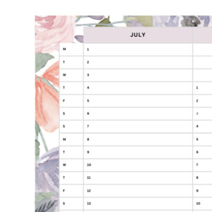 Paper Wall Planners: Jul-Dec 2024 Wall Planner | Soft Petal