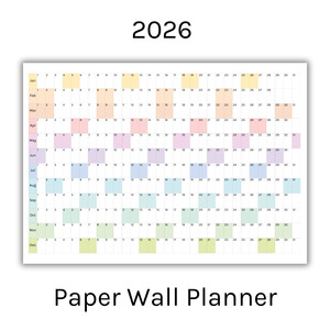 Horizontal 2026 Paper Wall Planner | Julie's Rainbow