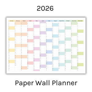 Vertical 2026 Paper Wall Planner | Julie's Rainbow