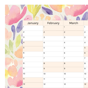 Vertical 2025 Paper Wall Planner | Sorbet Garden