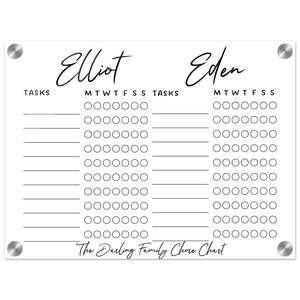 Reusable Weekly Task, Chore and Habit Chart | Blank Two Column