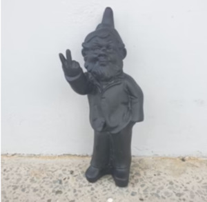 Cheeky Gifts: Cheeky Gnome Statue - Black - Up Yours