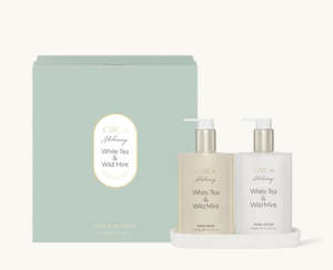 Sets Hand Care Body Wash: Hand Care Duo - Hand Wash, Hand Lotion and Tray - Alchemy - Circa Fragrances - White Tea and Wild Mint