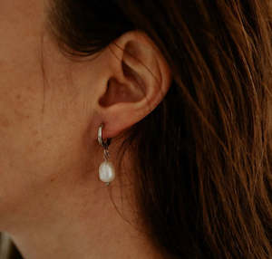 Katy B Jewellery: Earrings - Katy B - Pearl Hoops