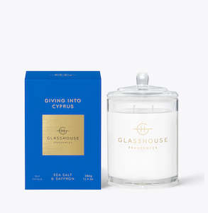 Candles Glasshouse: Candle - GH - Diving Into Cyprus (Sea Salt & Saffron) - 380g