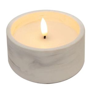Candles: LED Candle - Faux Marble Concrete