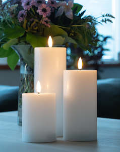 Candles: LED Candle - 15cm x 7.5cm White Pillar Indoor