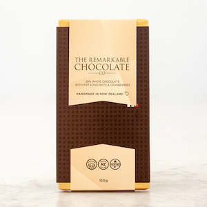 Pepper Me: Remarkable Chocolate Bar - White Chocolate | Pistachio & Cranberry Block