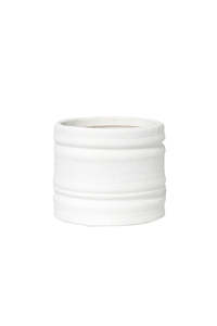 Pot - White Bharat Cover Pot - 12cm Height