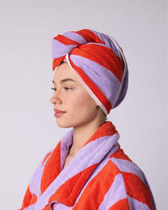 Shower: Hair Wrap - Grapefruit Stripes