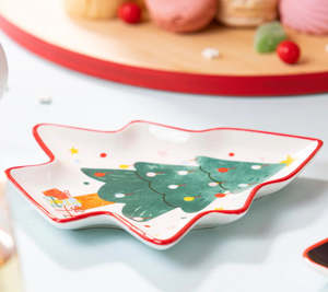Home Decor: Platter - Tree - Dasher Christmas