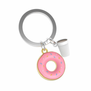 All Things Floral: Keyring - Donut & Coffee