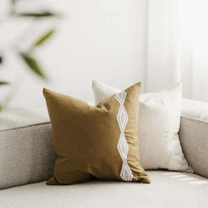Home Decor: Kākano Cushion - Moss - Bo & Ko Aotearoa