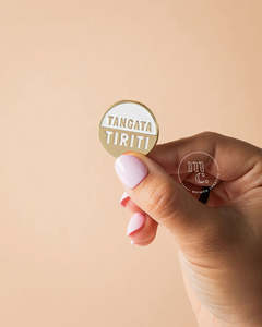 All Things Floral: Badge Pin - Tangata Tiriti - Gold & White Pin- Maimoa Creative