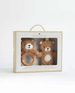 Ring Rattle & Dummy Chain Gift Set - Cuddly Bear