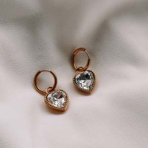 Jewellery 1: Earrings - CZ Heart Hoops - Katy B
