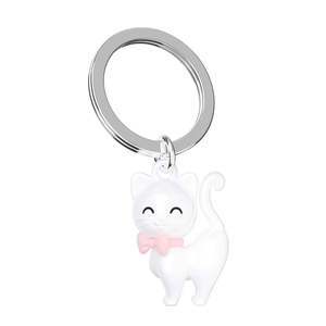 Books Puzzles: Keyring - White Cat