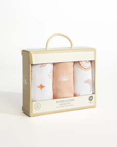 New Mama: 3 Pack Organic Wash Cloths - Bohemian Bliss