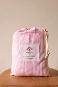 All: Fitted Cot Sheet - Taurikura Pink - Hawaiiki Pēpi