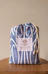 Fitted Cot Sheet - Taurikura Navy Blue - Hawaiiki Pēpi