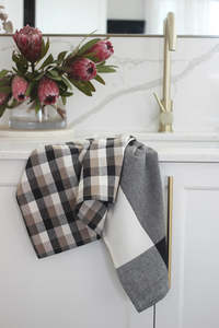 Home Decor: Small Check Tea Towel - Single