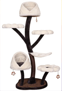 Catry Cat Tower – White Flower Large - Joycat Boutique