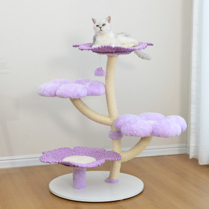 Products: Purple Floral Woven Cat Tree - Joycat Boutique