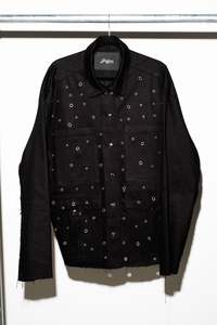 Denim: EYELET SERVICE JACKET - Onyx