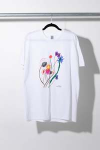 Bad News Books: Sallie Culy Flowers Tee - White - BAD NEWS BOOKS