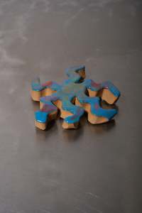 Corey Pugh Ceramics: Wiggly Flower Pot-Rest - Blue - COREY PUGH