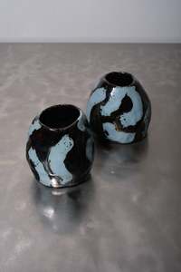 Sliver/Blue Vase - COREY PUGH