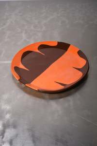 Corey Pugh Ceramics: Orange/Brown Side Plate - COREY PUGH