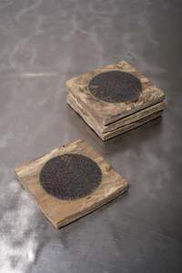 Marbled Red Chun Coaster Set - COREY PUGH