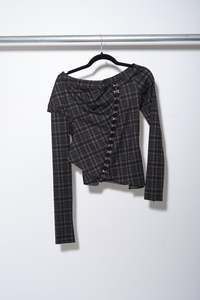 Fringes: Anna Top - Plaid Knit - FRINGES
