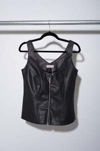 Jojo Ross: Get-Away Zip Front Top - Slippery Denim - JOJO ROSS