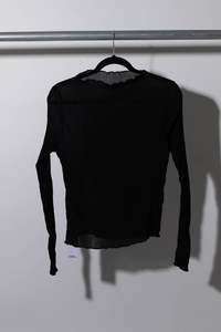 Oosterom: Crinkle Silk Skivvy - Black - OOSTEROM