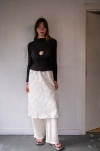 Petra Skirt - White Silk Stripe - Oosterom