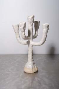 5 Spoke IV Candelabra - White Large - Sophie Hathaway Ceramics