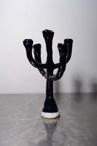 Ceramics: 5 Spoke III Candelabra - Black Medium - Sophie Hathaway Ceramics