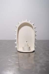 Ceramics: Candle Shrine 4 - White Medium - Sophie Hathaway Ceramics