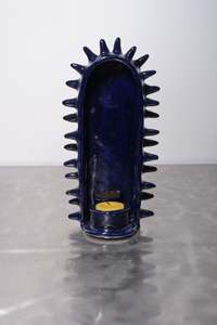 Ceramics: Candle Shrine 3 - Navy Medium -Sophie Hathaway Ceramics
