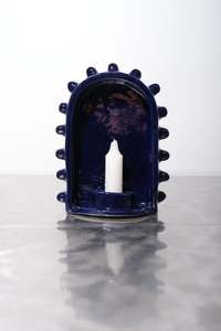 Ceramics: Candle Shrine 2 - Navy Medium -Sophie Hathaway Ceramics