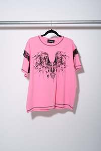 Awatea: Anahera Lace Tee - Pink - AWATEA