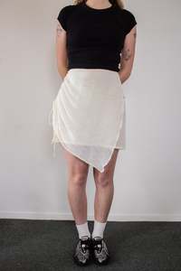 Monique Govind: Draped Layered Skirt - Cream - MONIQUE GOVIND