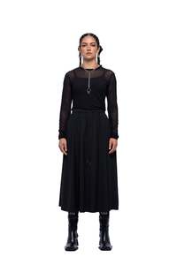 Bottoms: SERVICE SKIRT LONG – Black Suiting (Preorder)