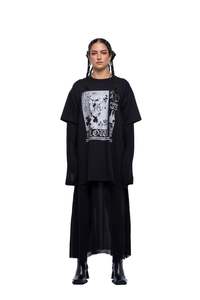 Dresses: SLOW FORM TSHIRT DRESS – Black